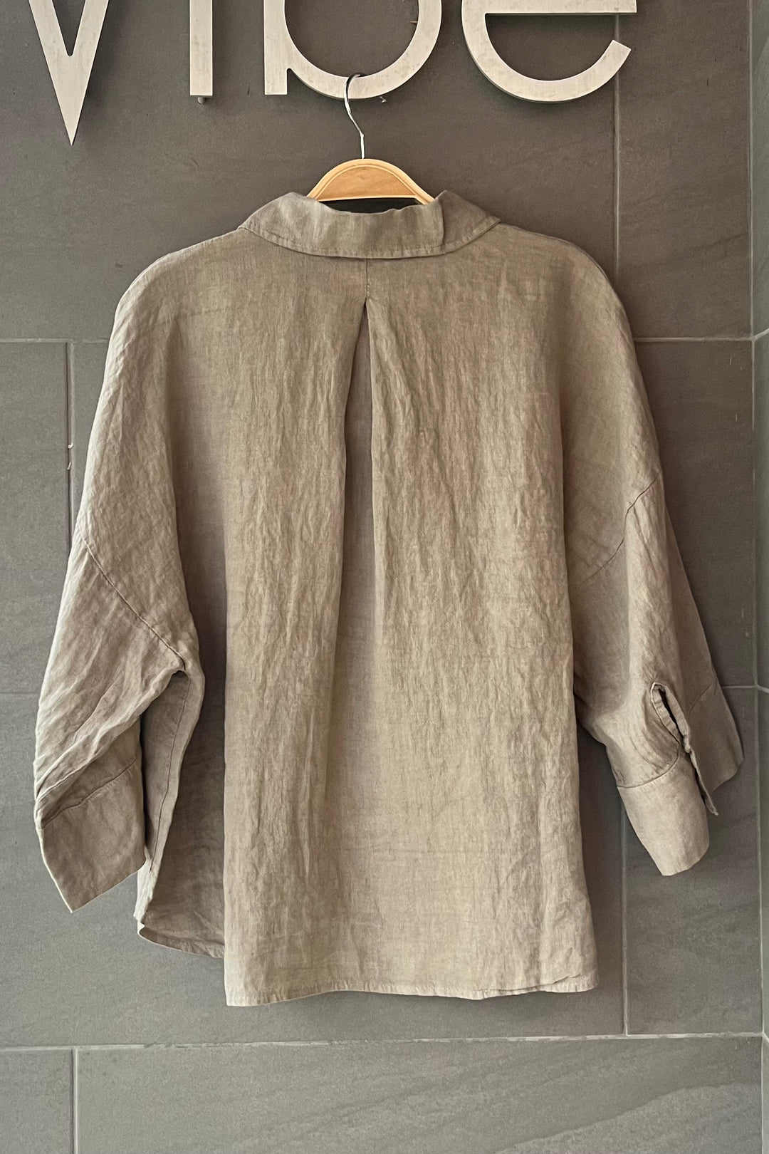 Meo Linen Rimini Button Down Shirt (Taupe)