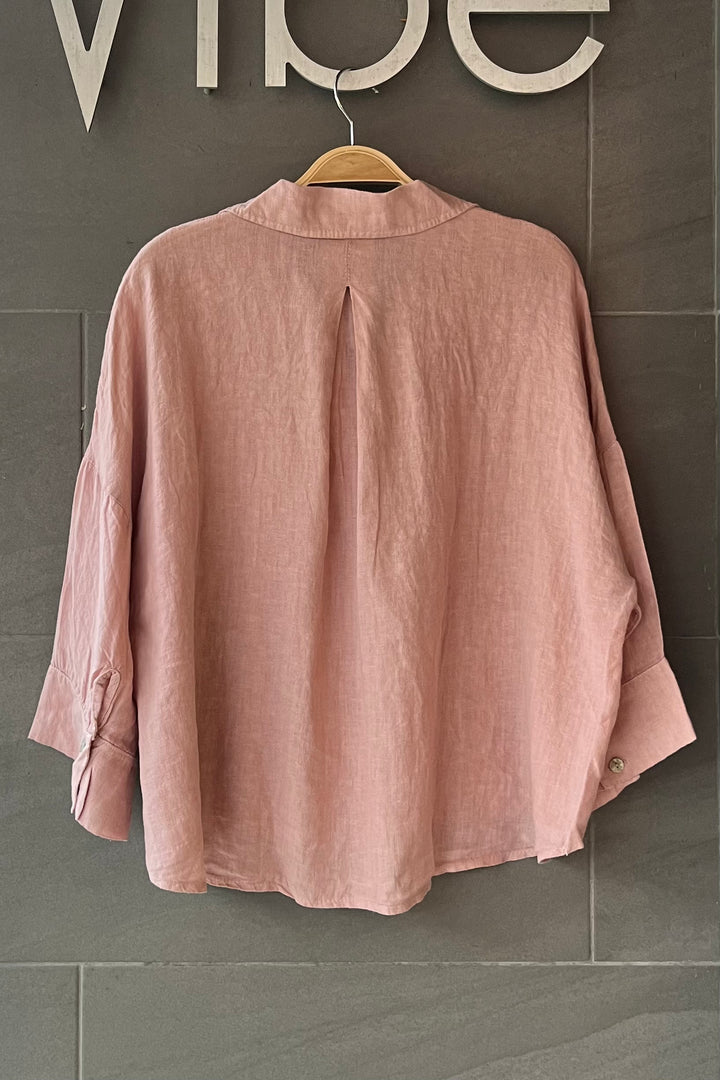 Meo Linen Rimini Button Down Shirt (Pink)