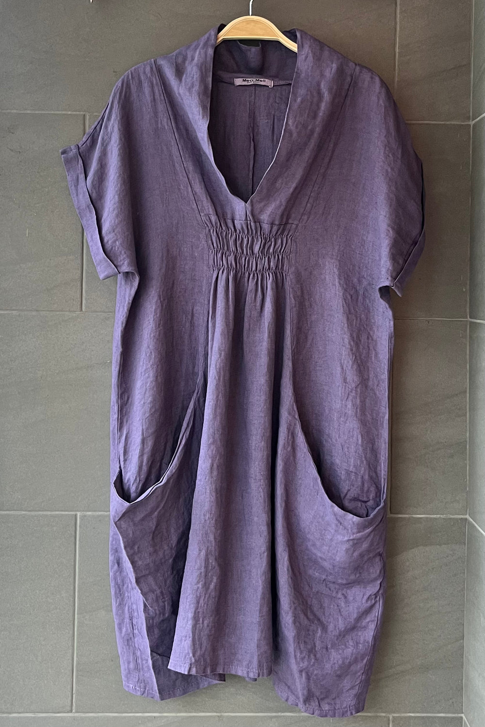 Meo Linen Pocket Dress (Purple) Vibe Apparel Meo Linen Pocket Dress (Purple) Vibe Apparel