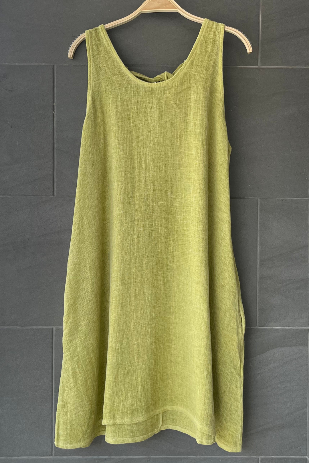 Meo Linen Tank Dress (Lime Green) Vibe Apparel Meo Linen Tank Dress (Lime Green) Vibe Apparel