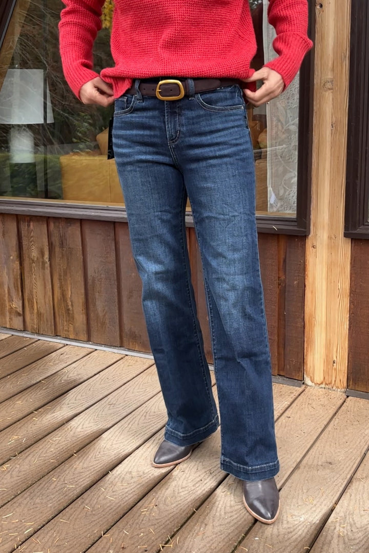 Silver Avery Luxe Stretch Trouser (Dark Wash) - 31"