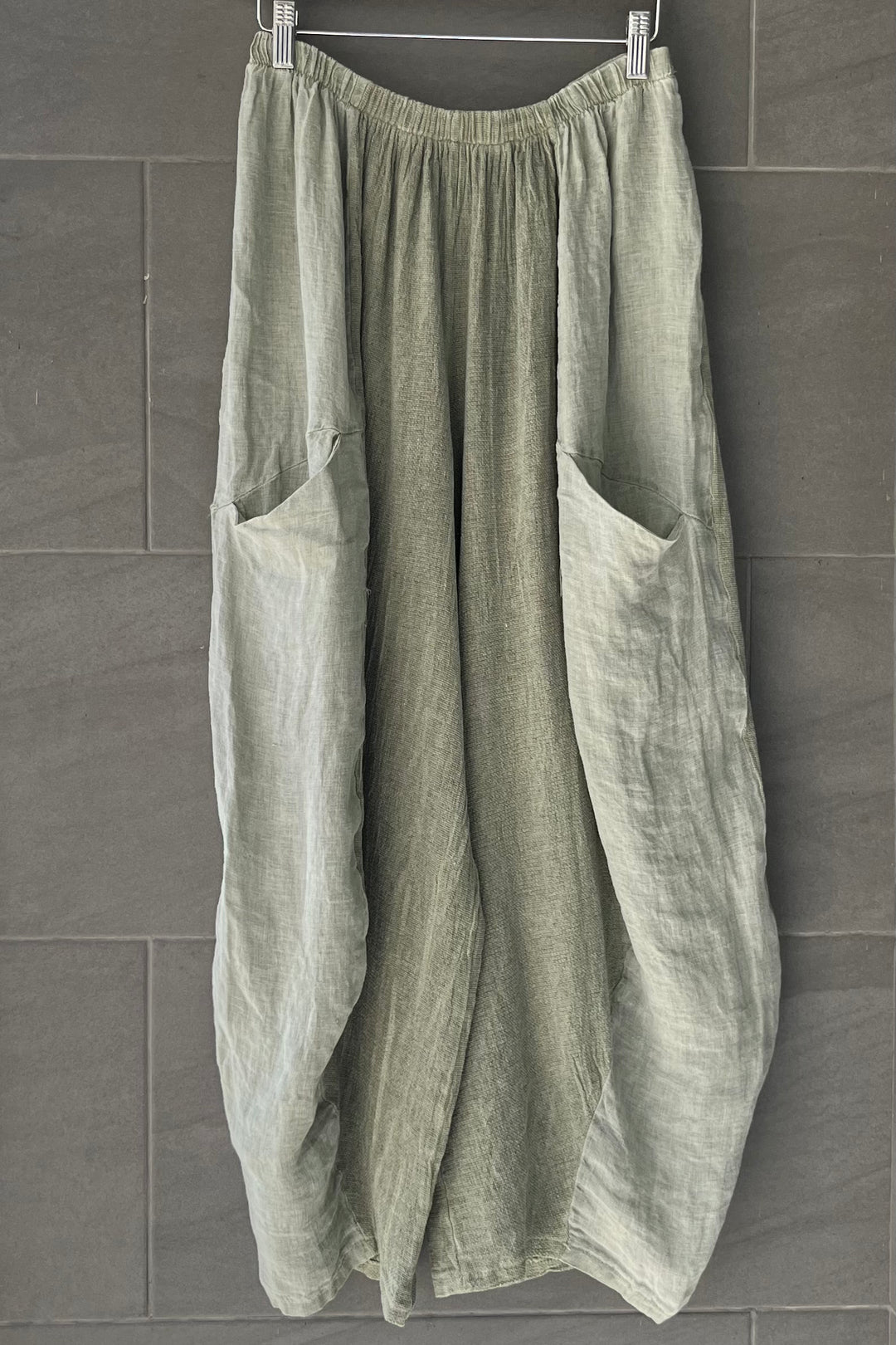 Meo Linen Barrel Pant (Olive)