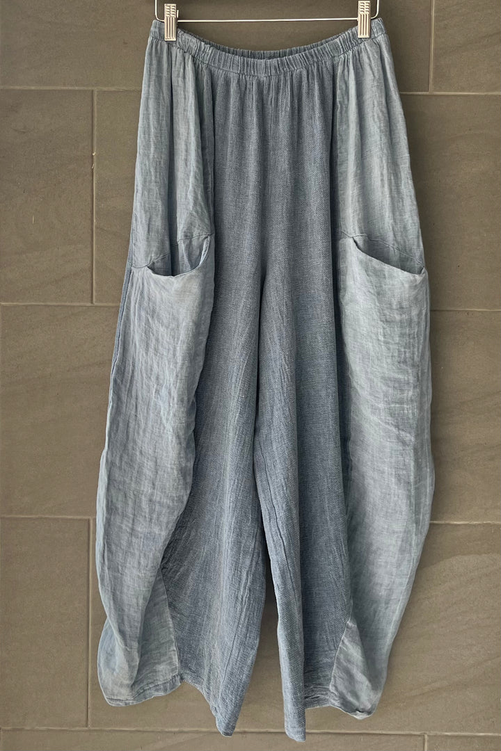 Meo Linen Barrel Pant (Navy)