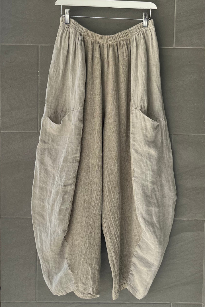 Meo Linen Barrel Pant (Taupe)