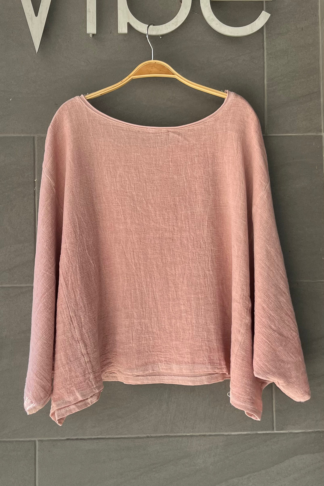 Meo Linen Boxy Dolman Tee (Pink)