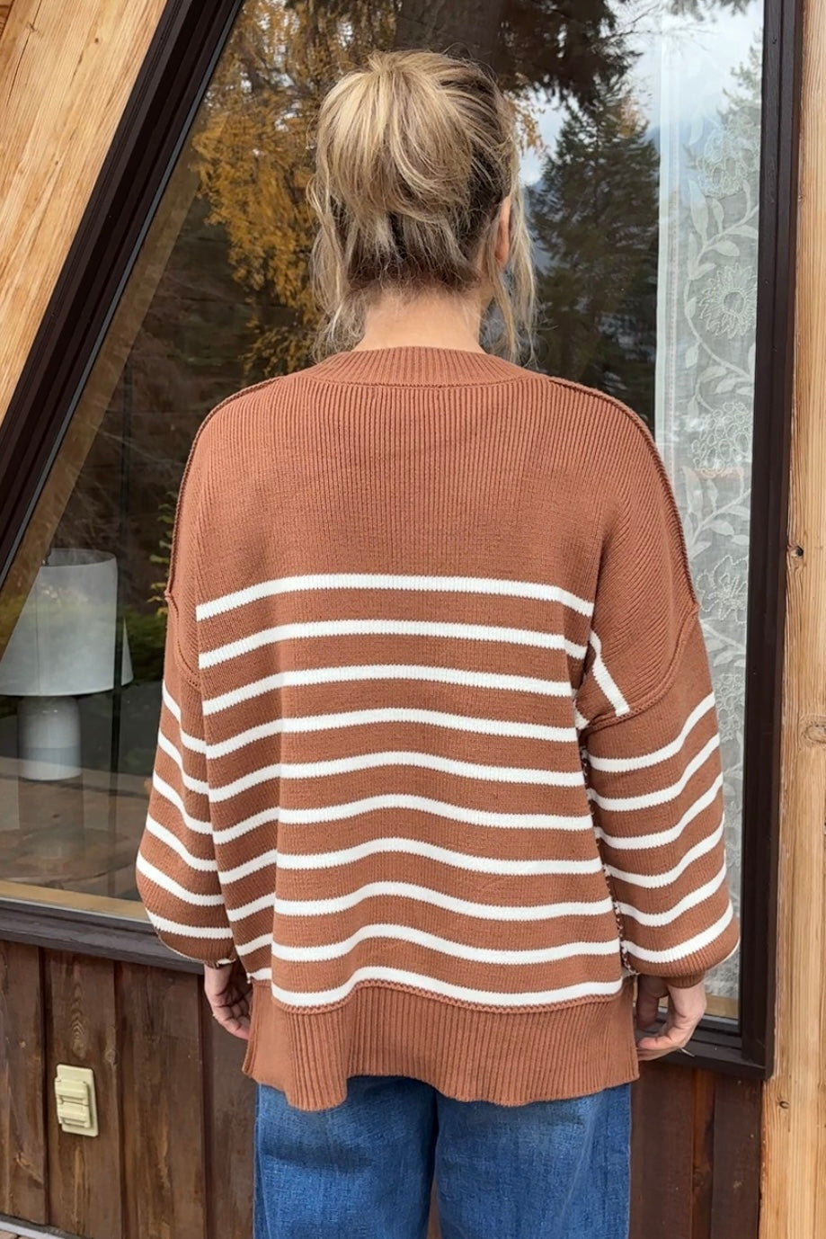 Zen Striped Arthur Sweater (Deep Camel)