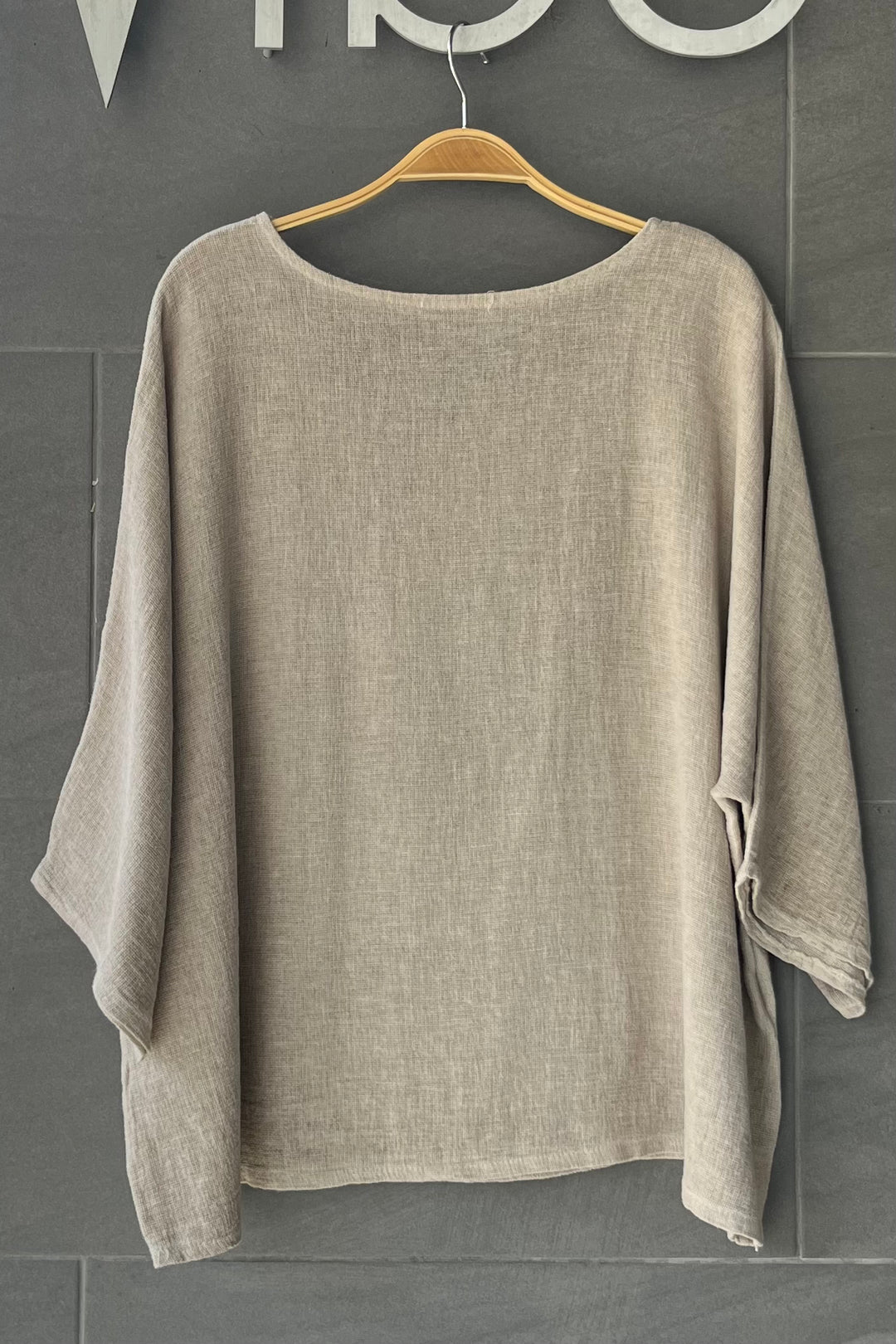 Meo Linen Boxy Pocket Tee (Beige)