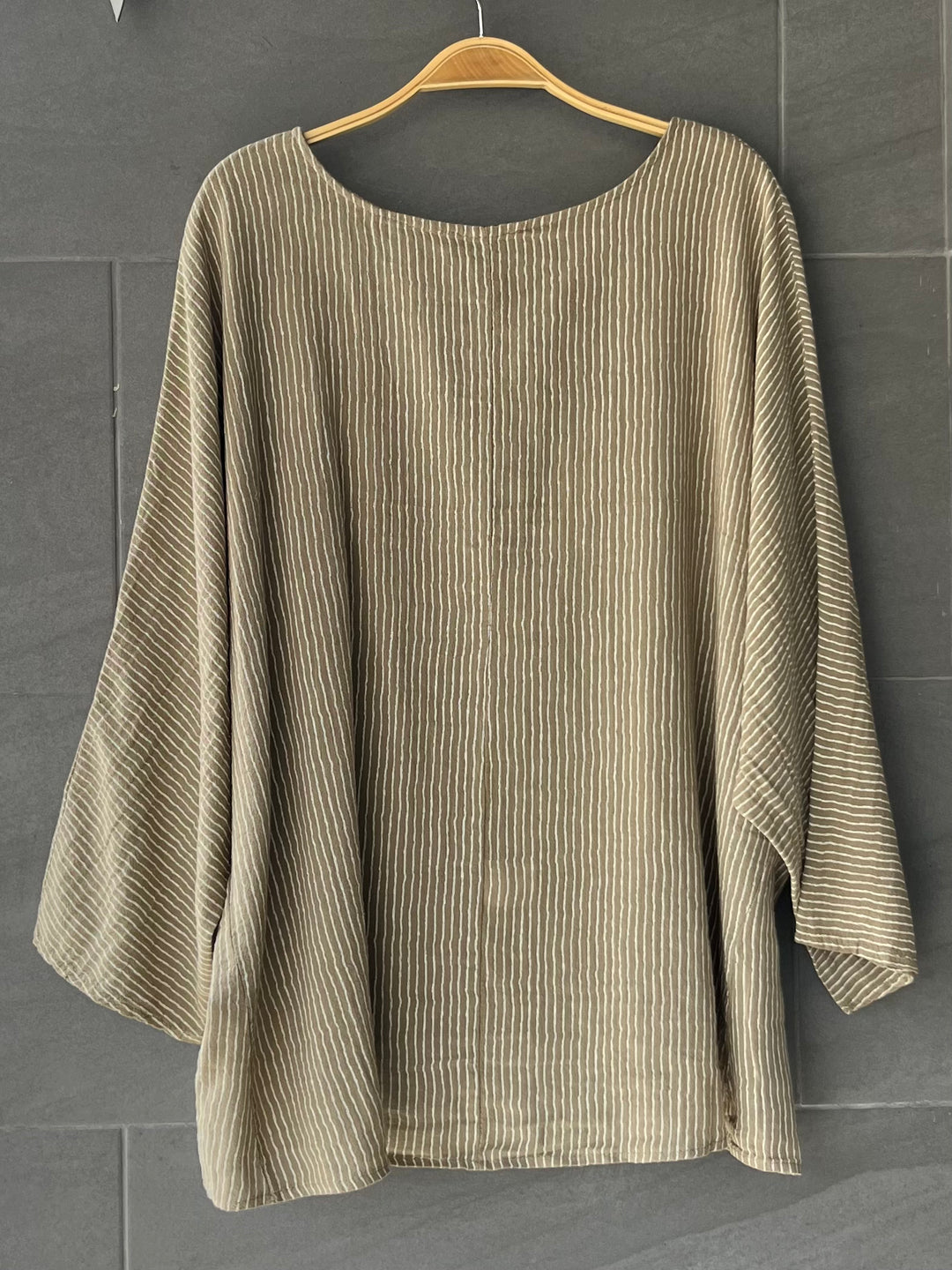 Meo Cotton Vittoria Top (Striped Taupe)