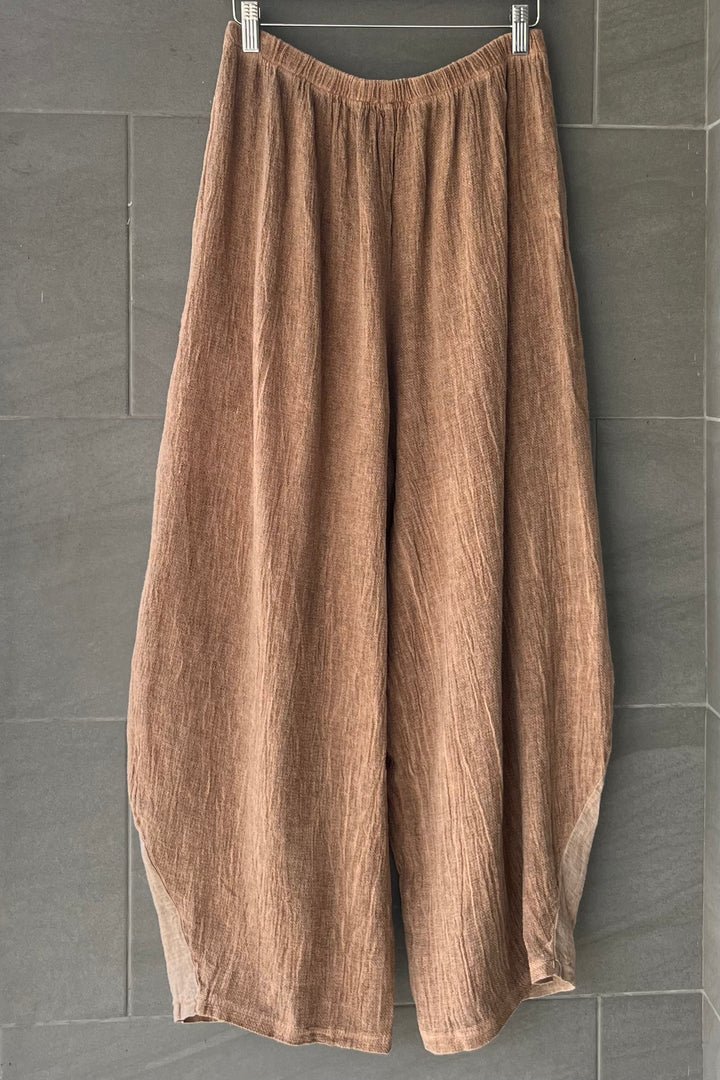 Meo Linen Barrel Pant (Brown)