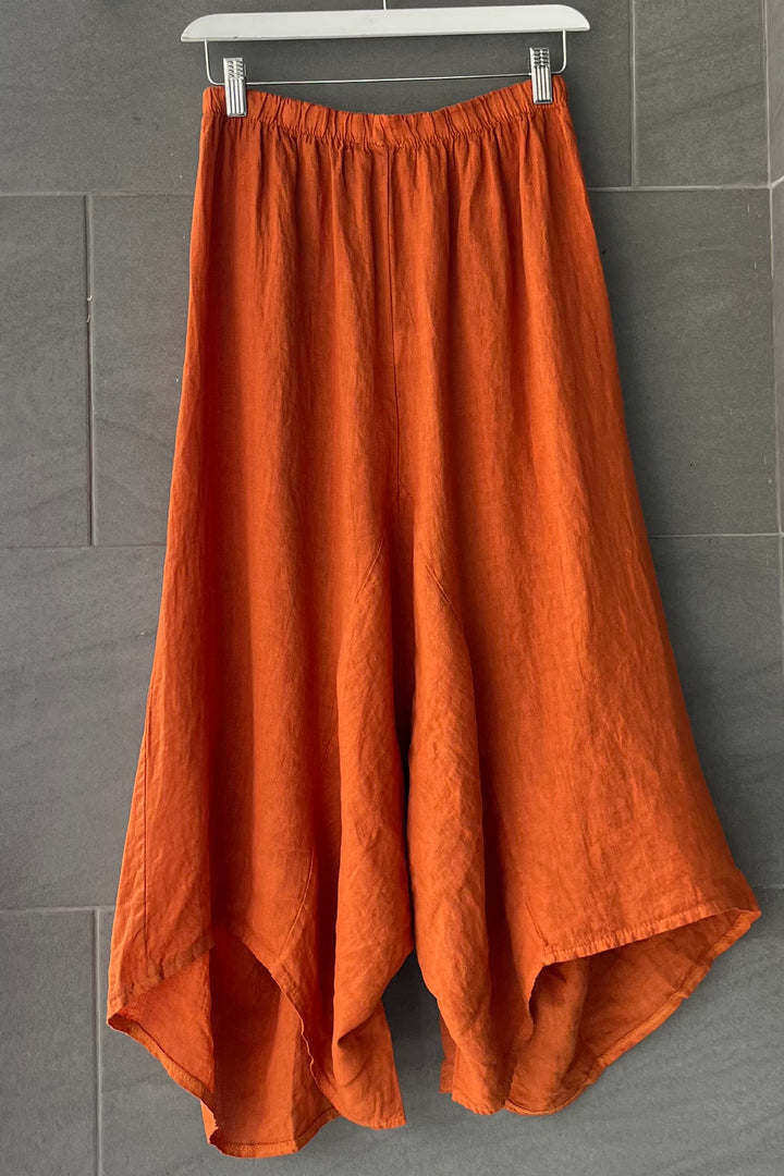 Meo Linen Crop Harem Pants (Rust)