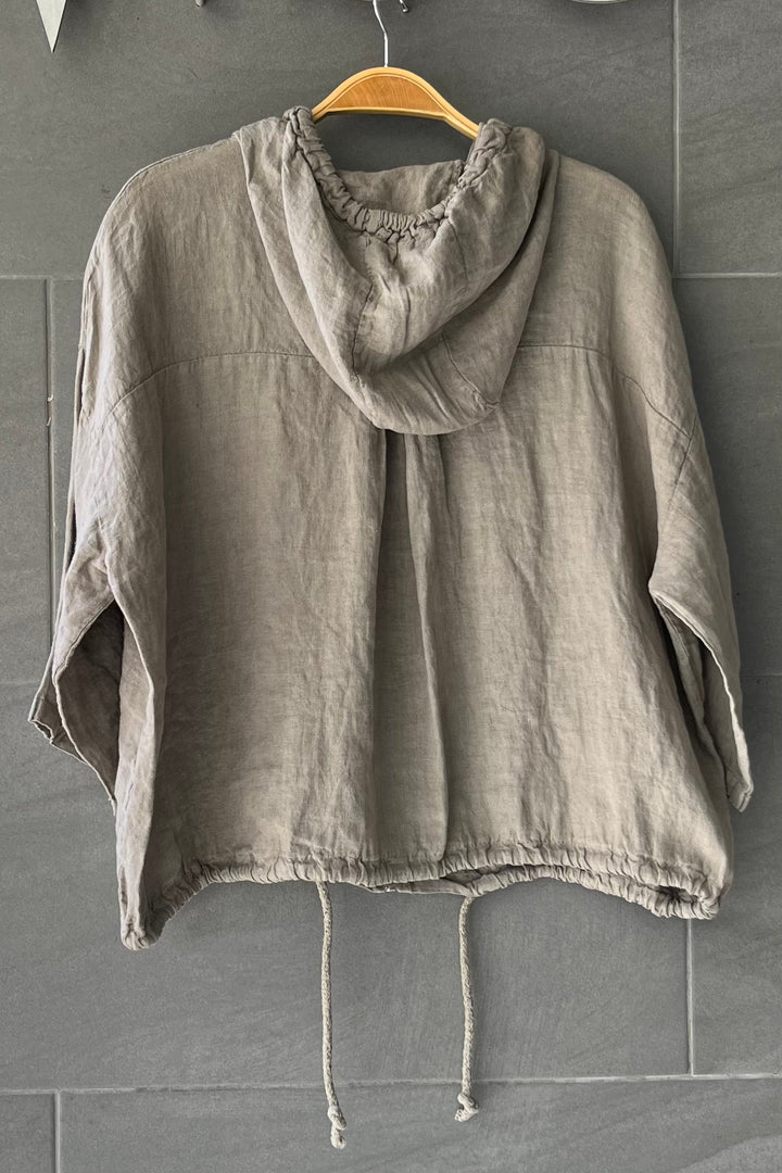 Meo Linen Bomber Jacket (Taupe)