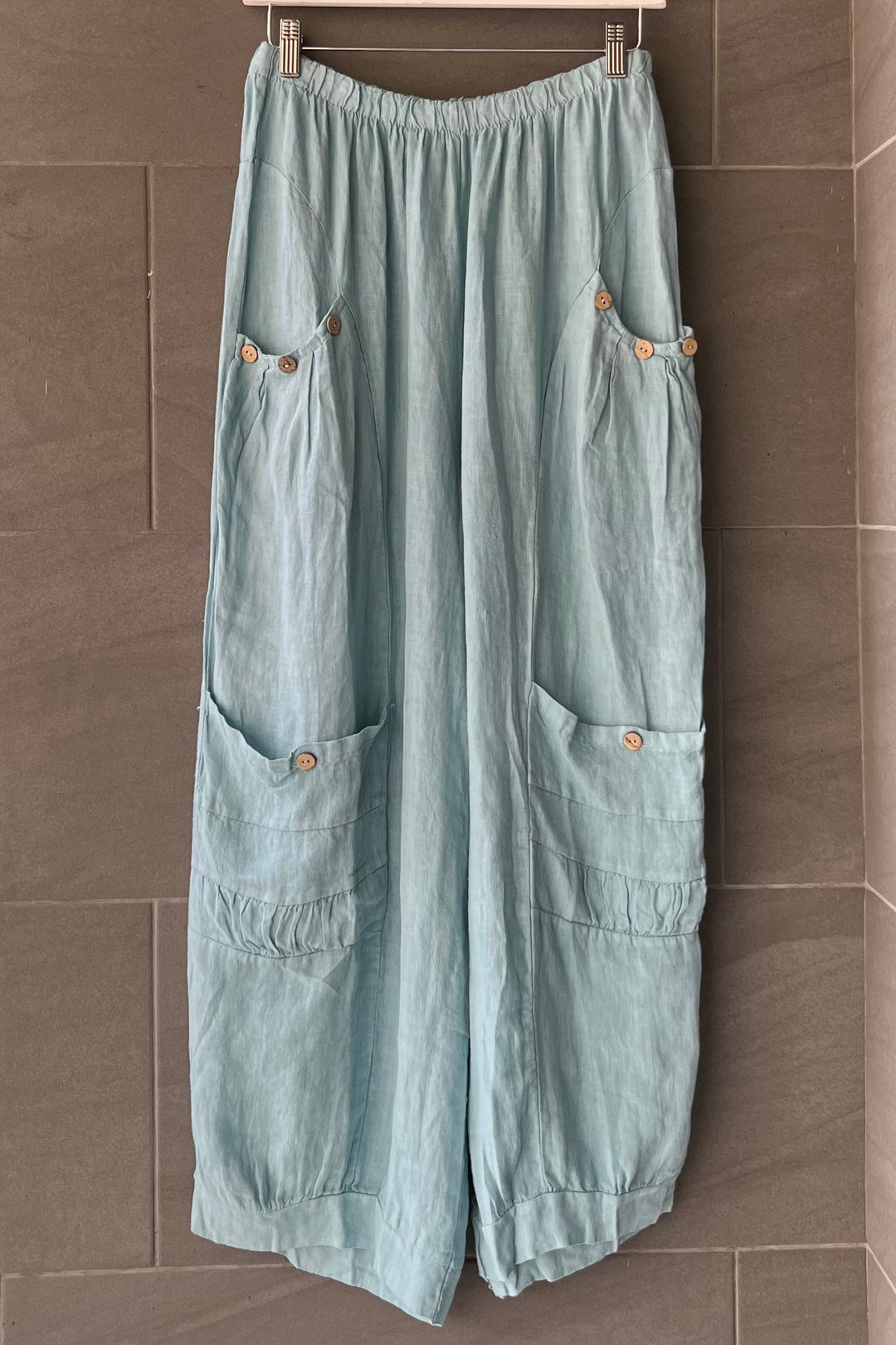 Meo Linen Siena Button Pant (Air Blue)