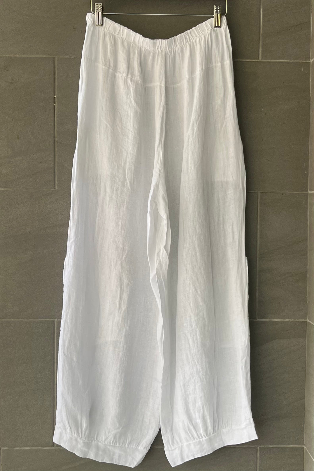 Meo Linen Siena Button Pant (White)