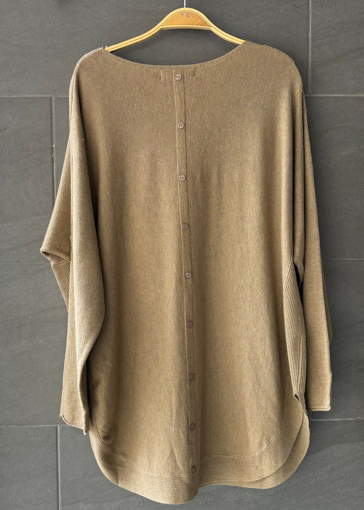 Meo Oversized Button Sweater (Camel)