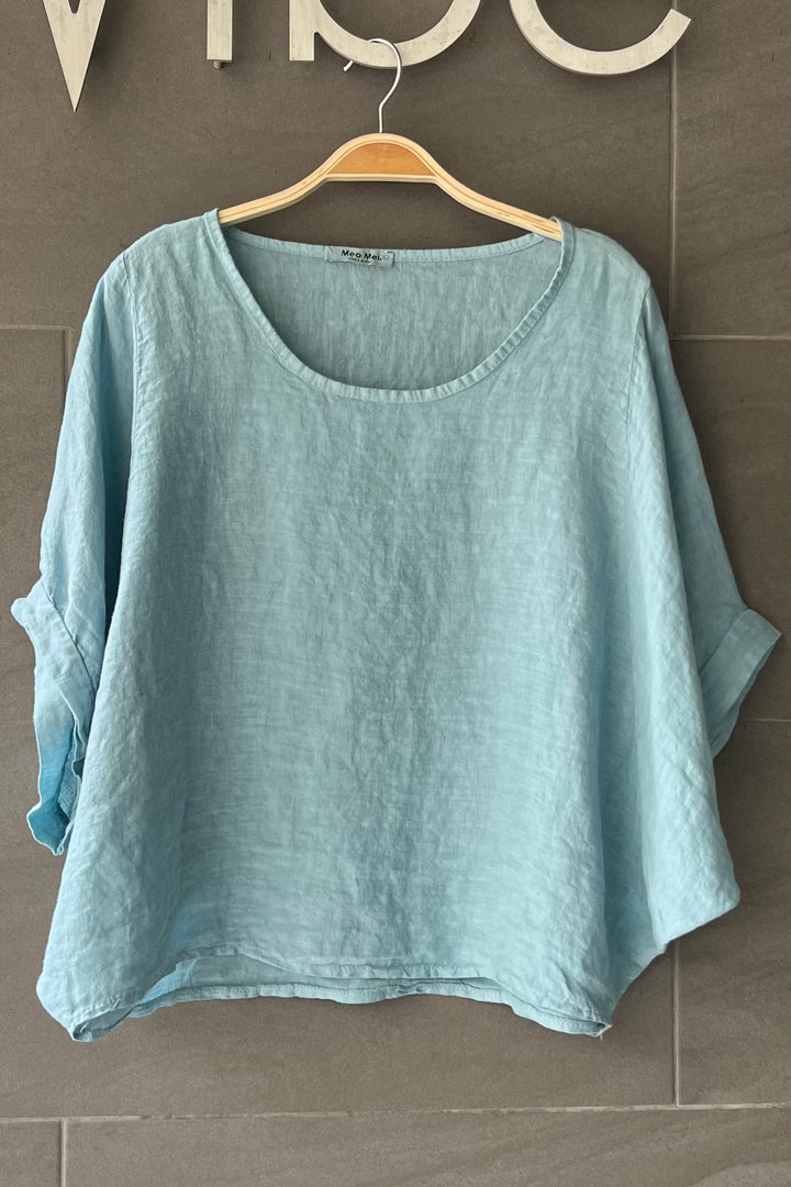 Meo Linen Breezy Tee (Air Blue)