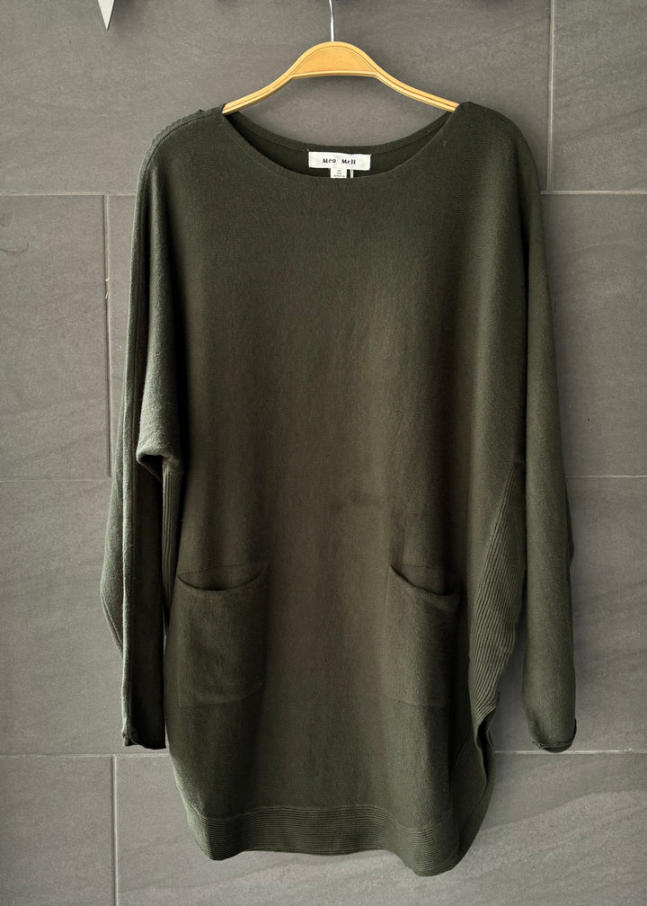 Meo Oversized Button Sweater (Army Green)