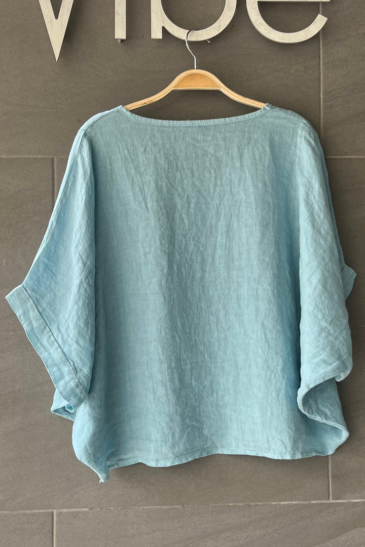 Meo Linen Breezy Tee (Air Blue)