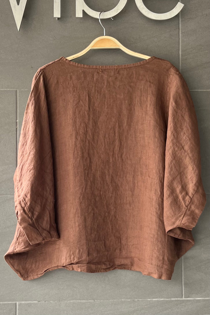 Meo Linen Breezy Tee (Coffee)