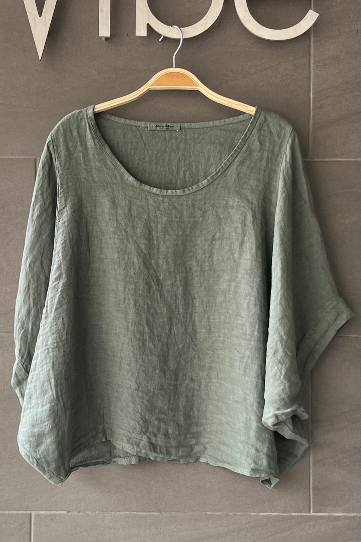 Meo Linen Breezy Tee (Olive)