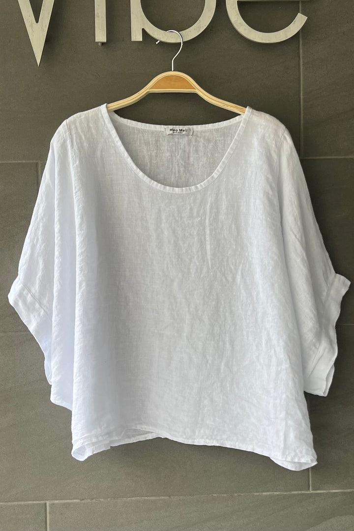Meo Linen Breezy Tee (White)
