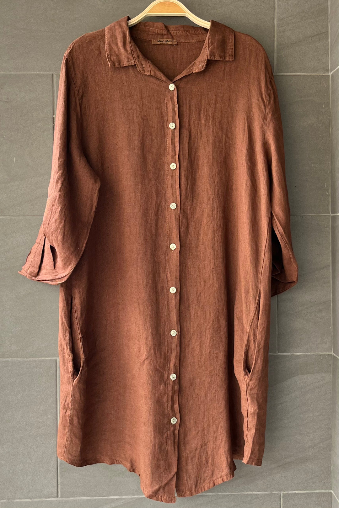 Meo Linen Florence Cardigan (Pecan)