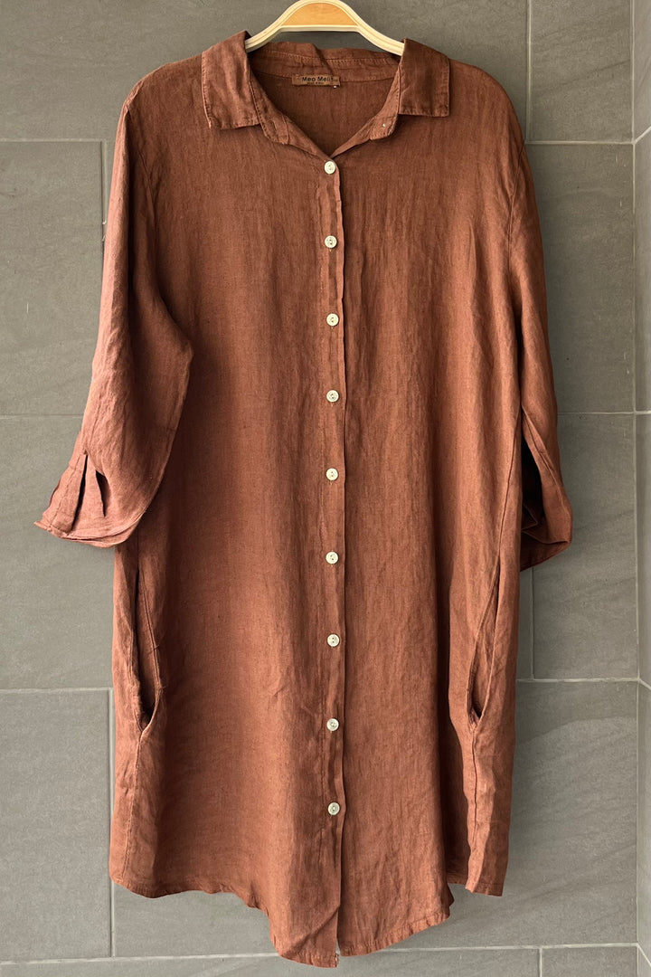 Meo Linen Florence Cardigan (Pecan)