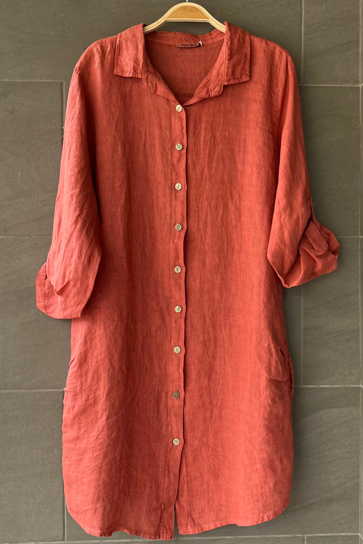 Meo Linen Florence Cardigan (Chili Pepper)