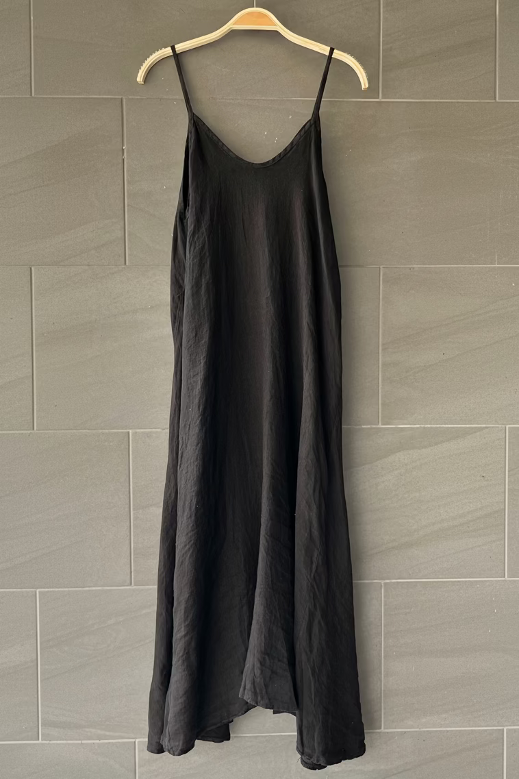 Meo Linen Cami Dress (Black)
