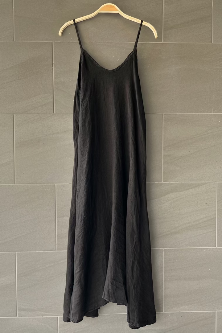 Meo Linen Cami Dress (Black)