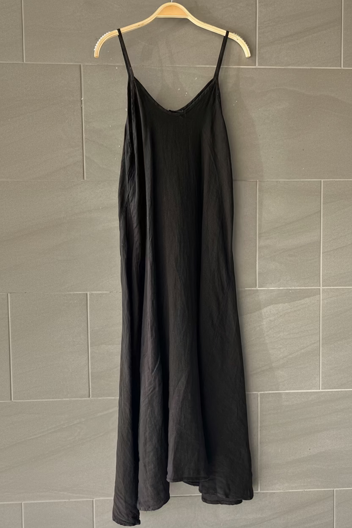 Meo Linen Cami Dress (Black)
