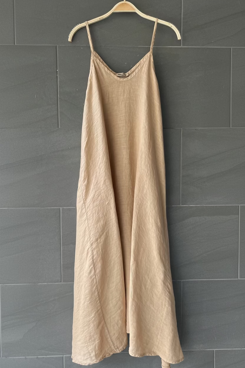 Meo Linen Cami Dress (Camel)
