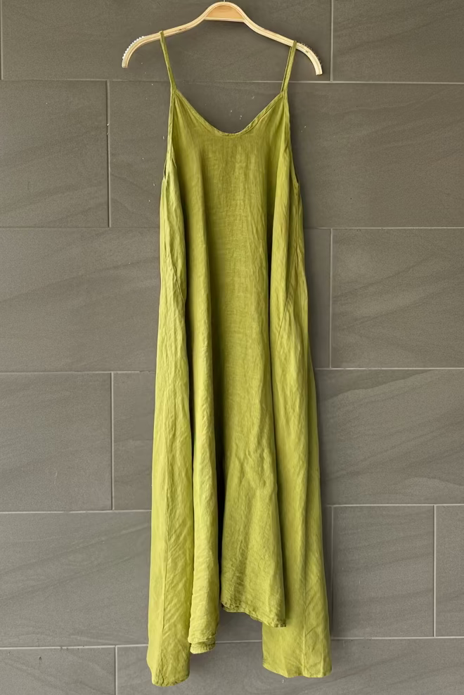 Meo Linen Cami Dress (Avocado)