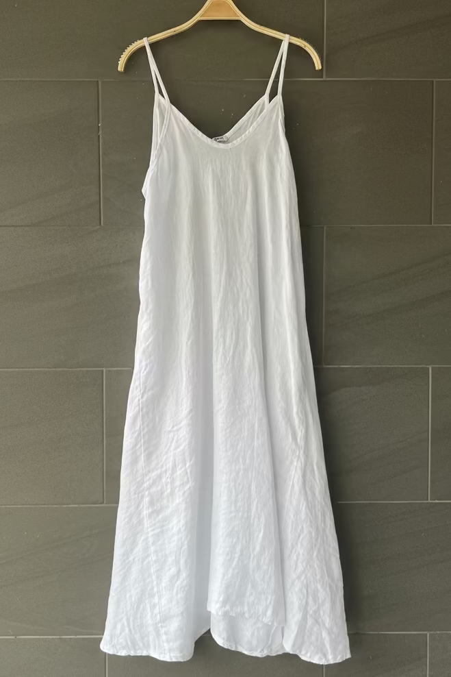 Meo Linen Cami Dress (White)