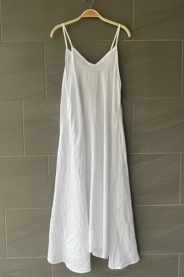 Meo Linen Cami Dress (White)