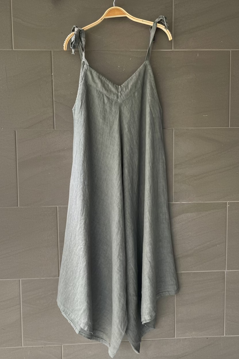 Meo Linen Oversized Wide Leg Jumpsuit (Grey)