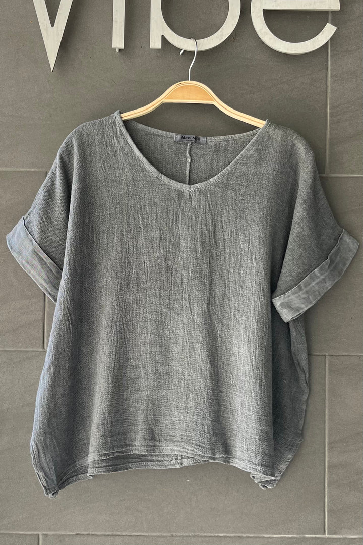 Meo Linen Tuscany Tee (Charcoal)