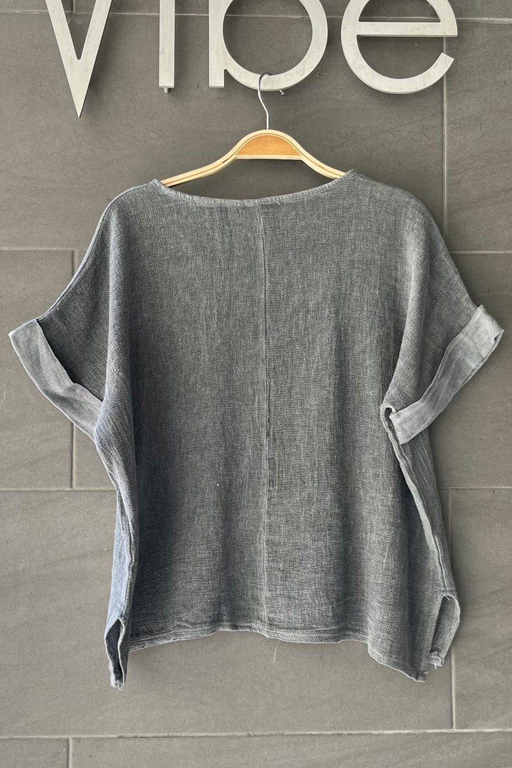 Meo Linen Tuscany Tee (Charcoal)