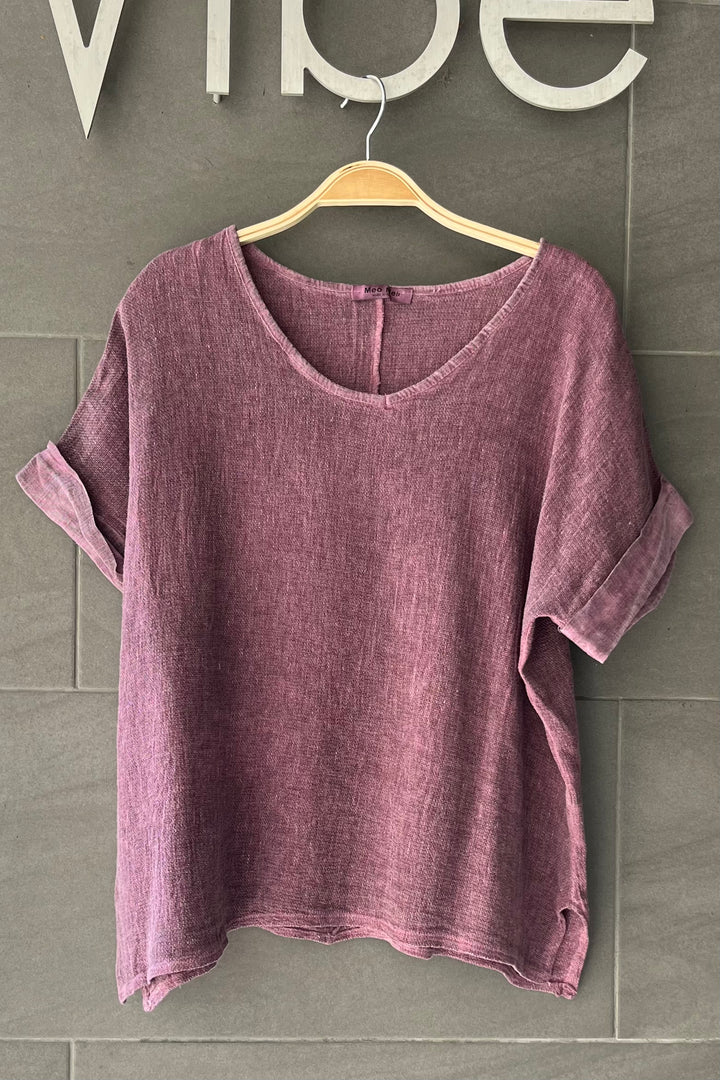 Meo Linen Tuscany Tee (Plum)