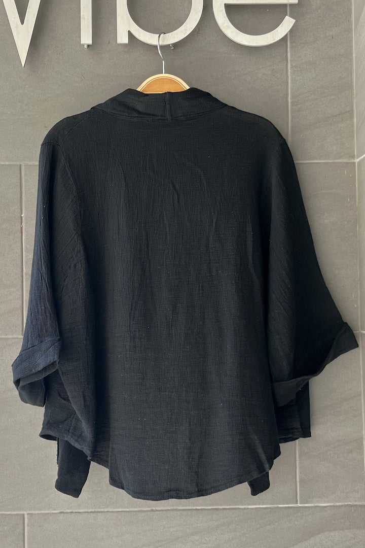 Meo Linen Savona Cardigan (Black)