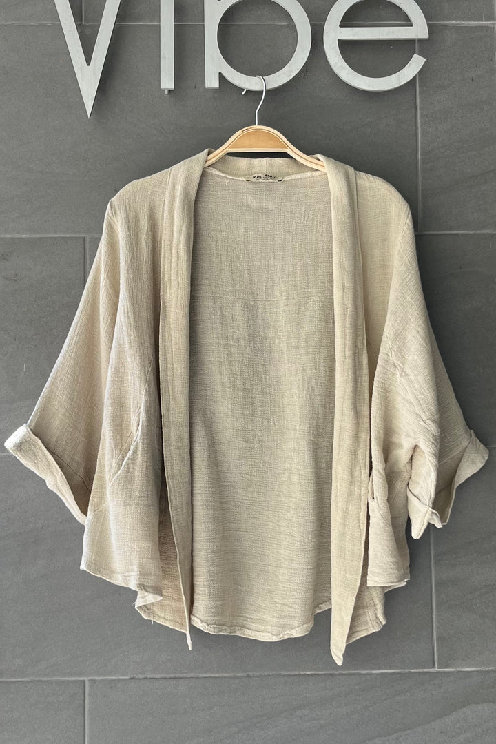 Meo Linen Savona Cardigan (Beige)