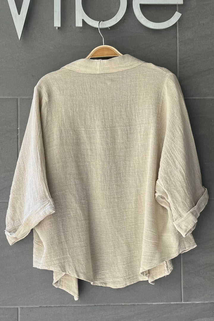 Meo Linen Savona Cardigan (Beige)