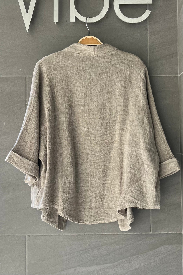 Meo Linen Savona Cardigan (Taupe)