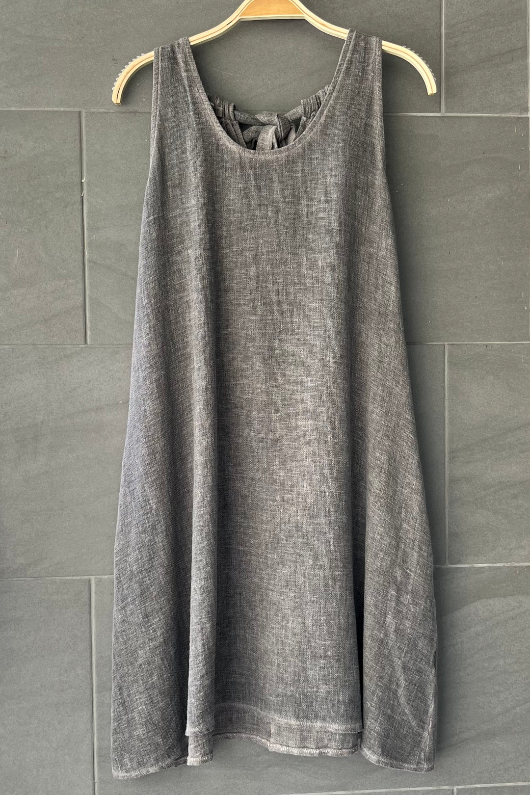 Meo Linen Tank Dress (Dark Taupe)