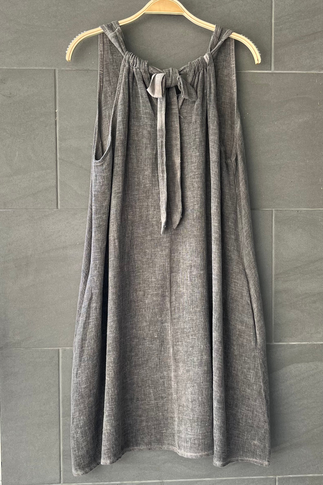 Meo Linen Tank Dress (Dark Taupe)