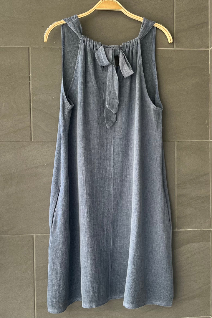 Meo Linen Tank Dress (Dark Denim)