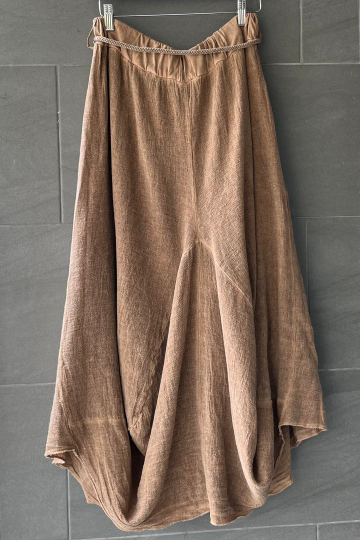 Meo Linen Cargo Skirt (Brown)