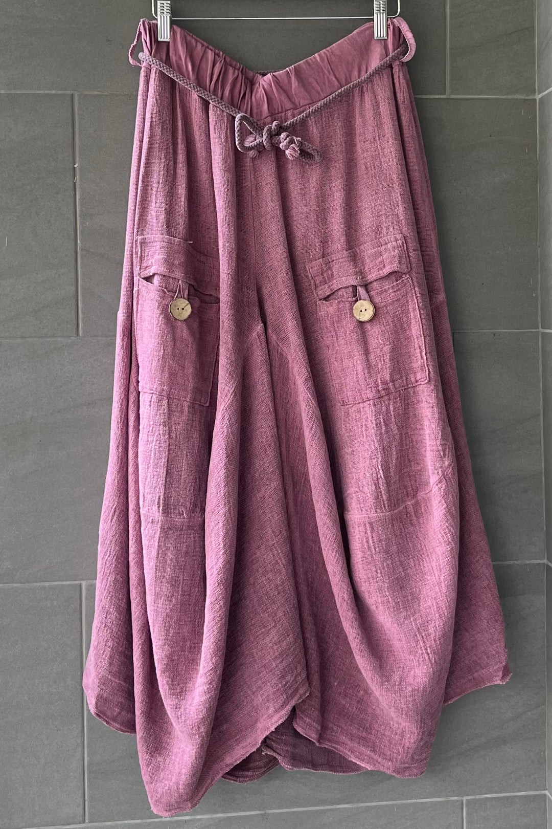 Meo Linen Cargo Skirt (Plum)