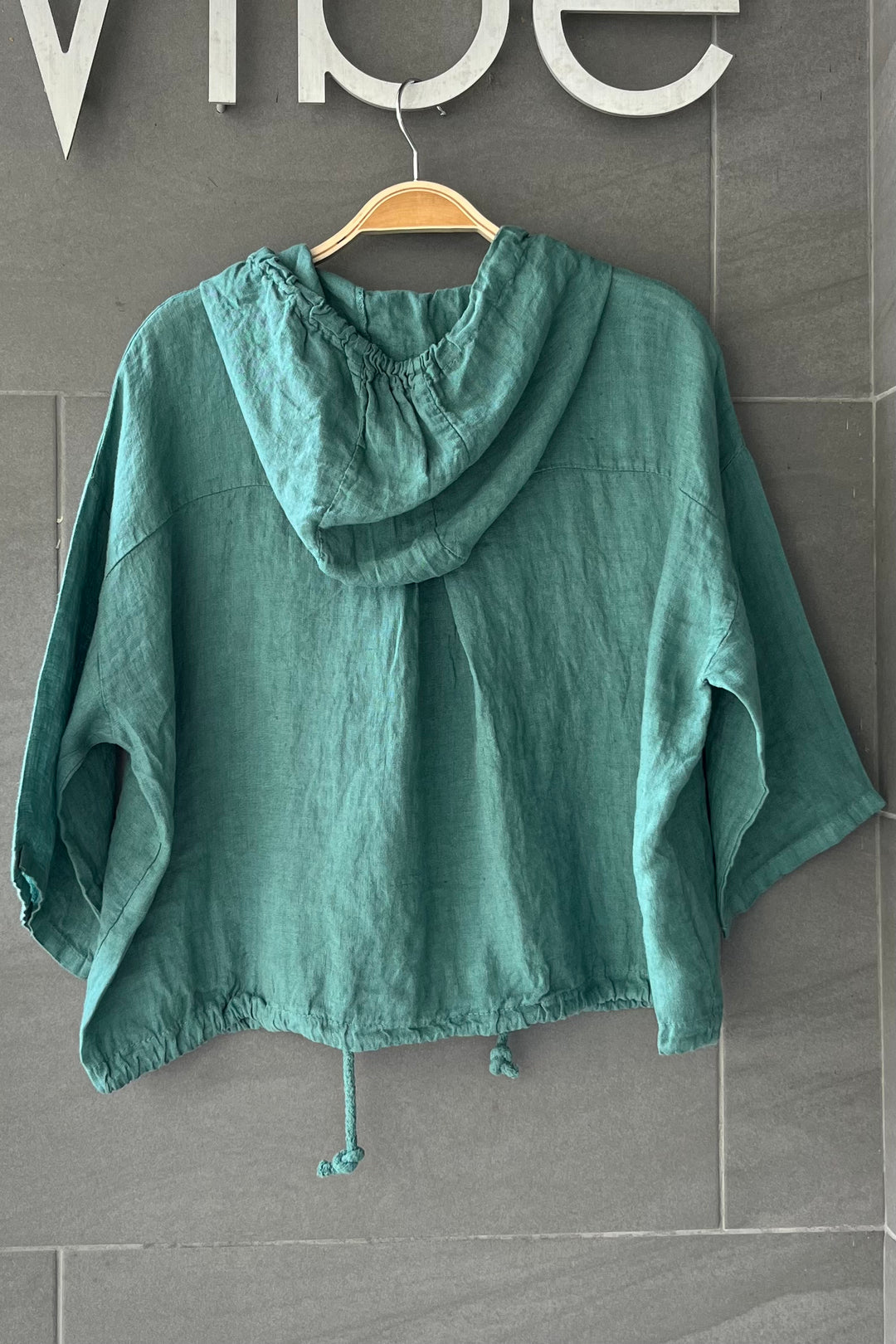 Meo Linen Bomber Jacket (Light Teal)