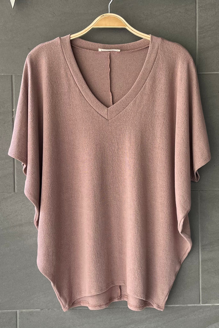 Jolie Slouchy Dolman Tee (Mauve)