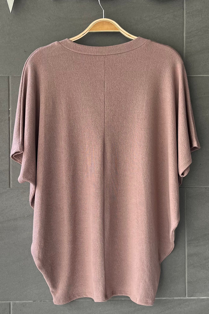 Jolie Slouchy Dolman Tee (Mauve)